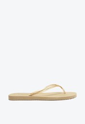 Chinelo De Dedo Dourado Arezzo Brizza Tira Metalizada