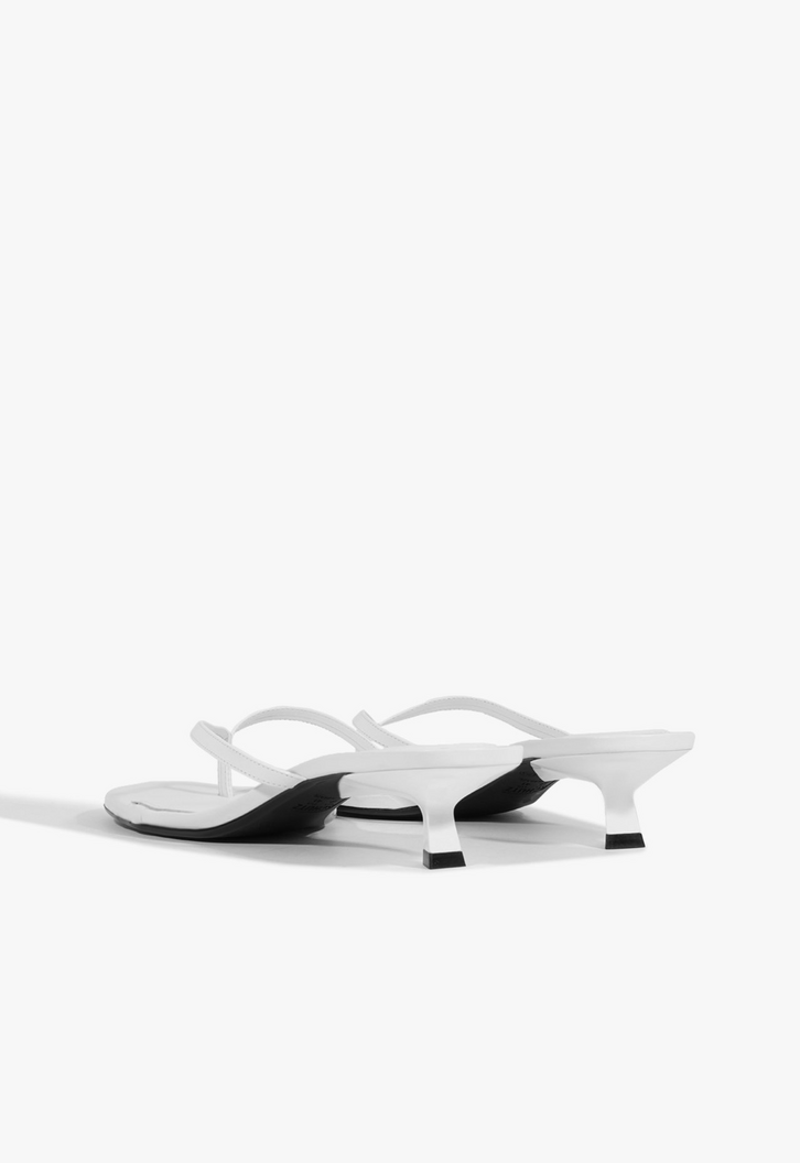 Sandália Mule Thong Couro Branca
