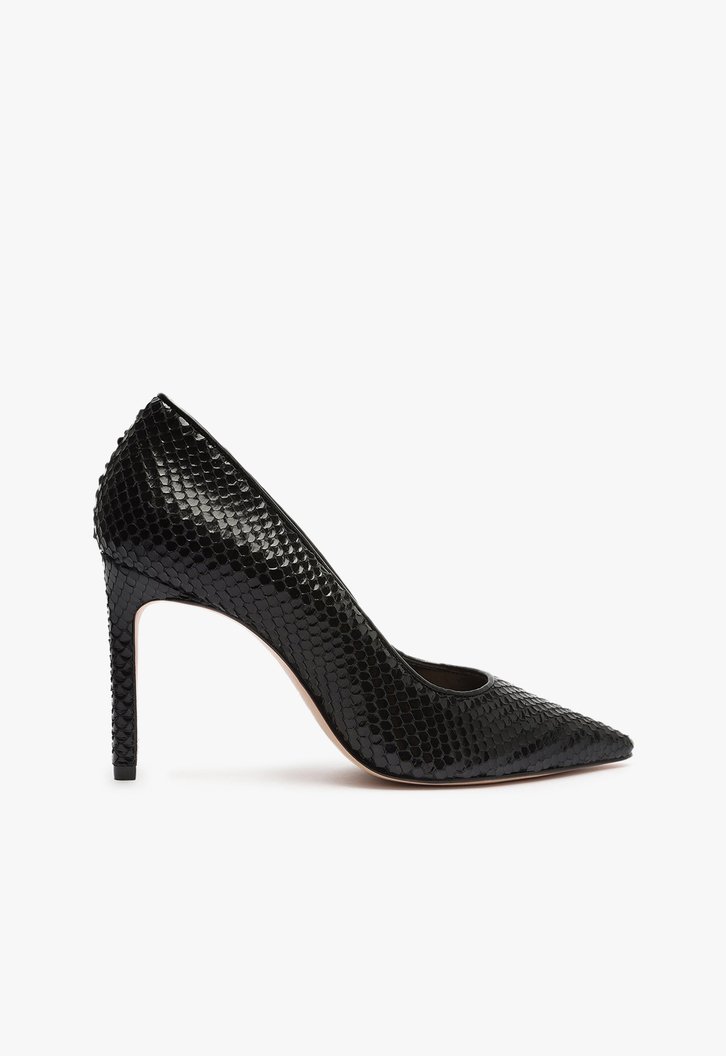 Sapato Scarpin Preto Schutz Salto Alto Snake