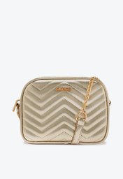 Bolsa Crossbody Dourada Anacapri Média Matelassê Zig Zag