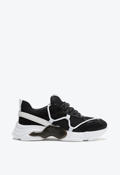 Tênis Preto E Branco Schutz Sporty Couro E Camurça