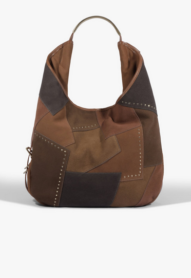 Bolsa Hobo Grande Jack Camurça Marrom