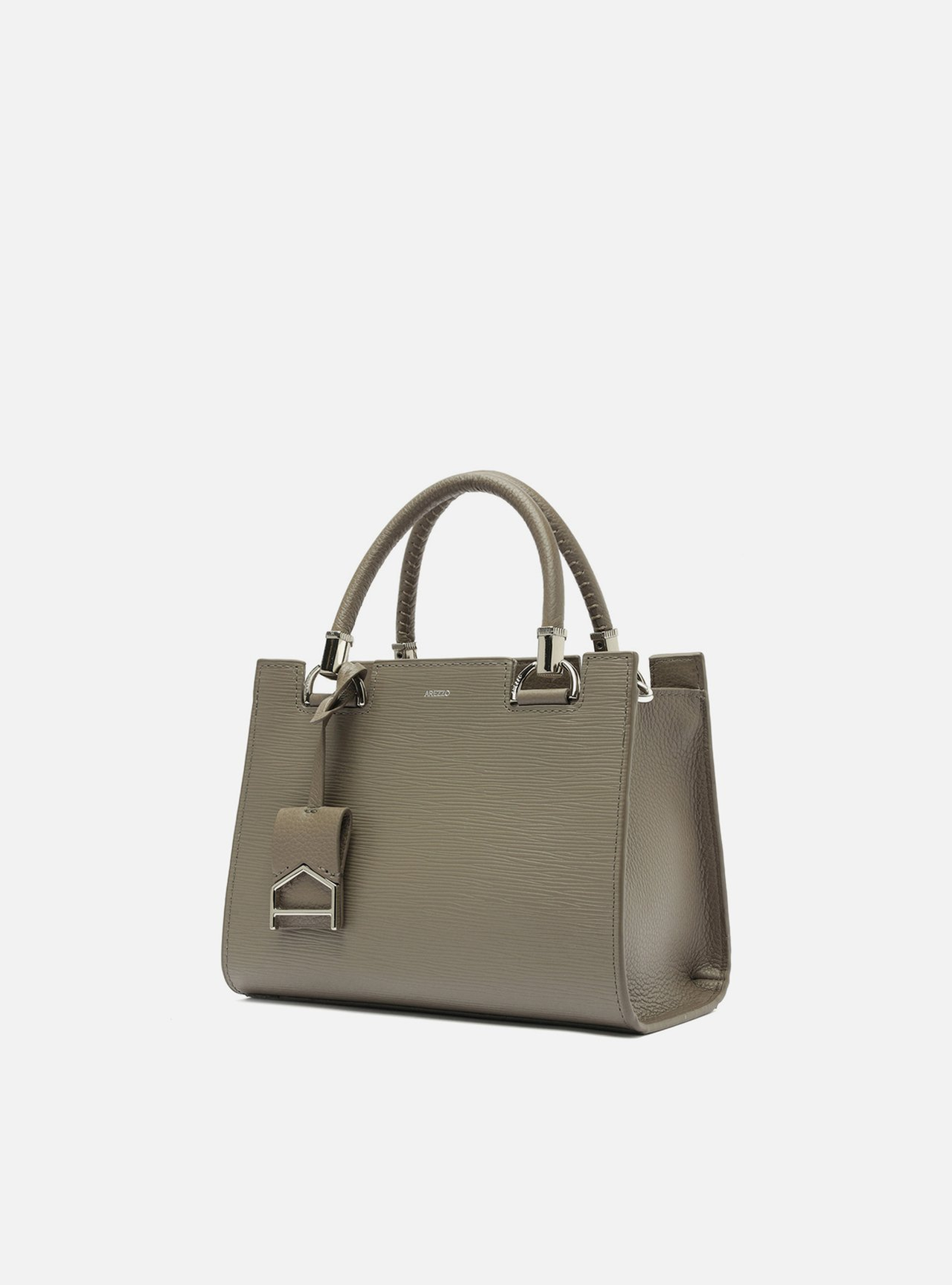 Bolsa Tote Cinza Couro Abraccio Média | ZZ MALL