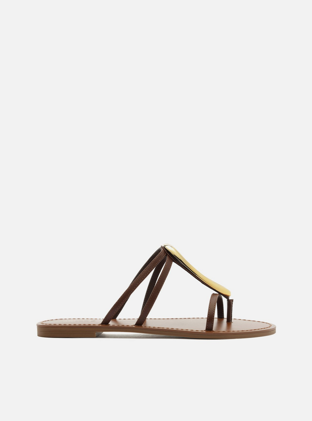 Rasteira Marrom Tiras Metal Orgânico Rasteira Marrom Tiras Metal Orgânico