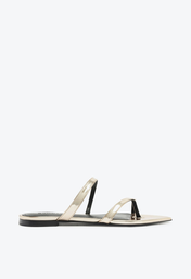 Rasteira Dourada Schutz Statement Flats Platina