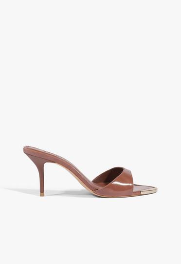 Sandália Schutz Elodie Chrome Couro Marrom | ZZ MALL