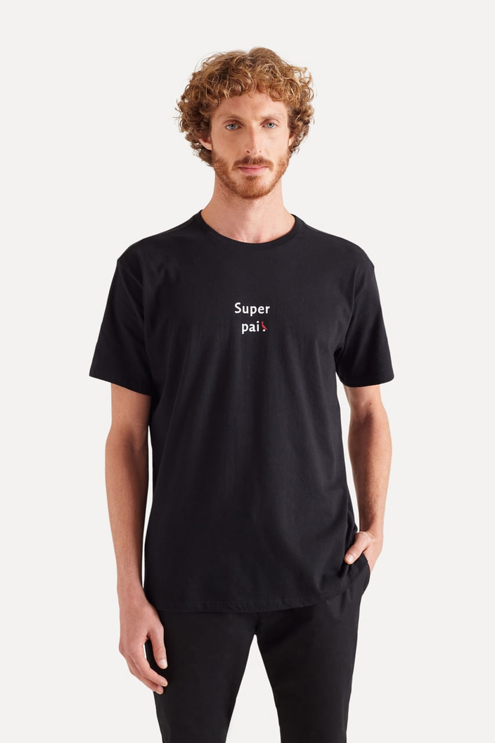 CAMISETA PRETA RESERVA ESTAMPADA SUPER PAI