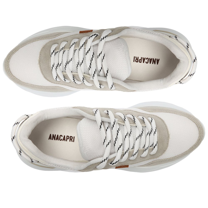 Tênis Chunky Branco Detalhes Assimétricos Cinza