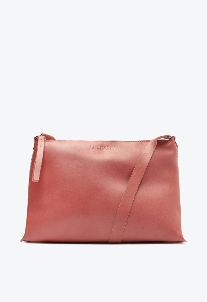 Crossbody Rosa Anacapri Couro Cora Média