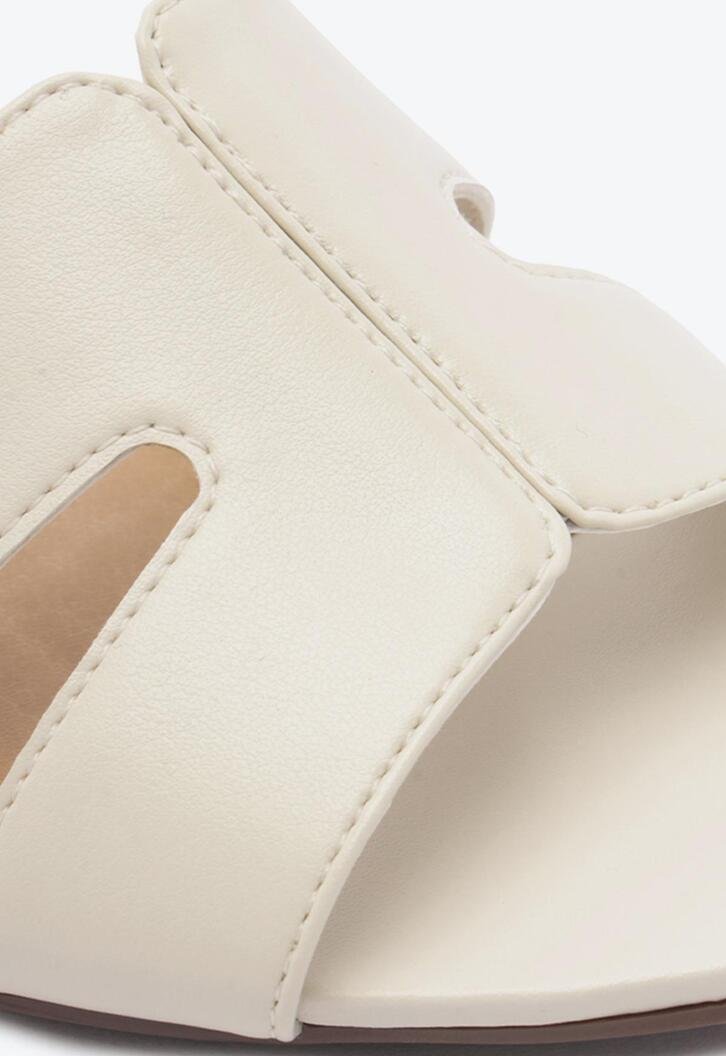 Rasteira Recortes Tira H Branca