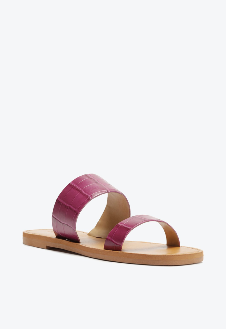 SANDÁLIA RASTEIRA SLIDE COURO ROSA