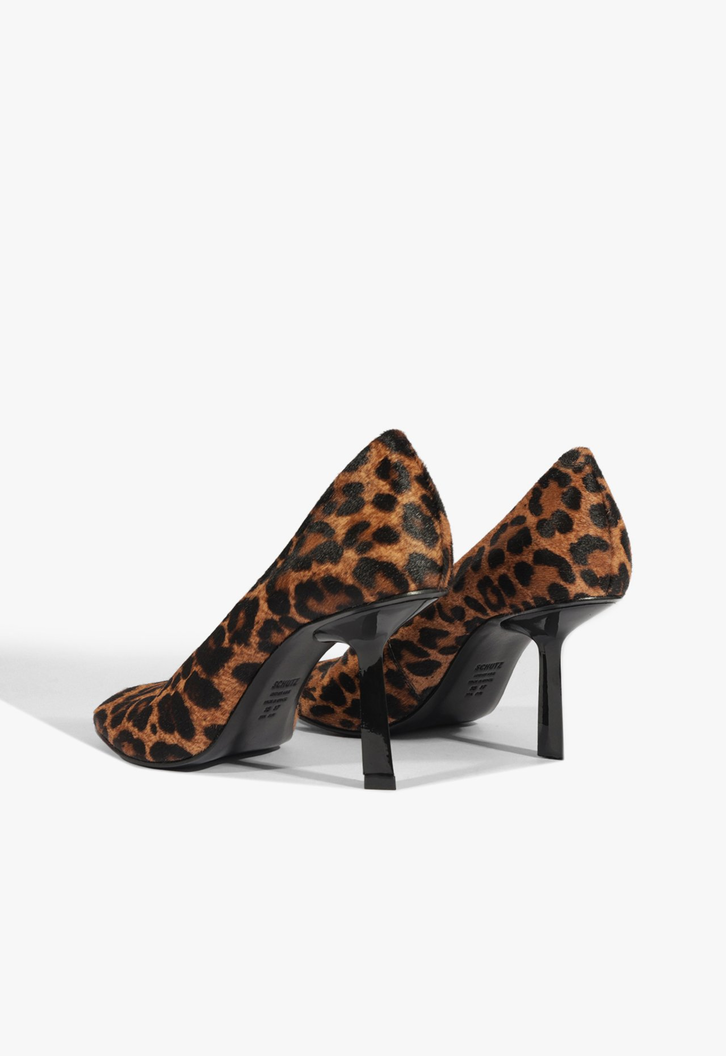 Scarpin Couro Salto Fino Alto Animal Print