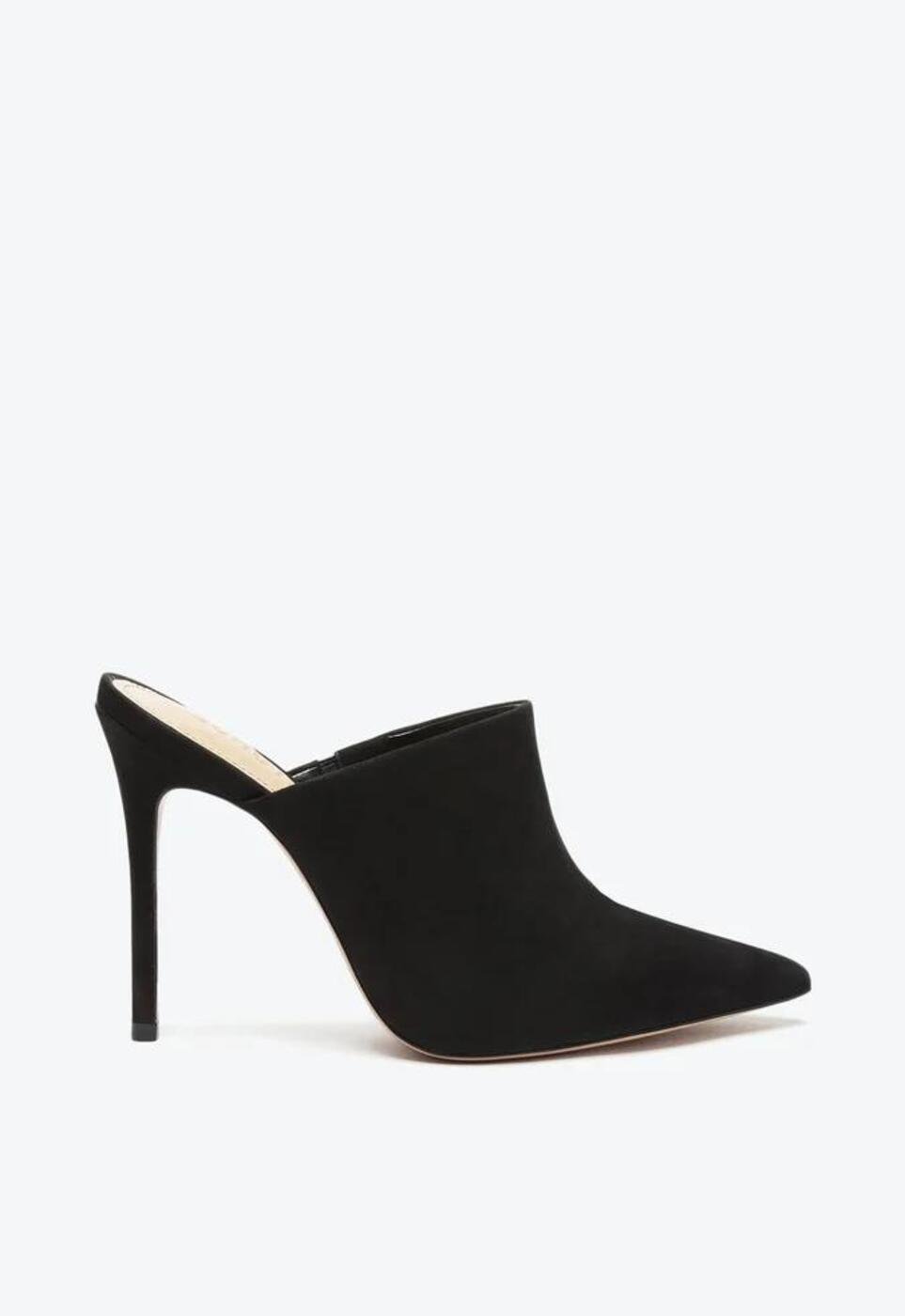 Sapato Mule Preta Schutz Salto Nobuck | ZZ MALL