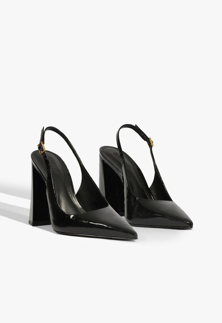 Scarpin Slingback Rhonda Couro Preto