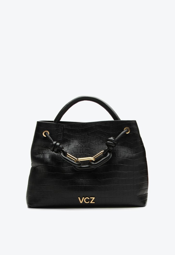 Bolsa Tote Preta Vicenza Mika Média