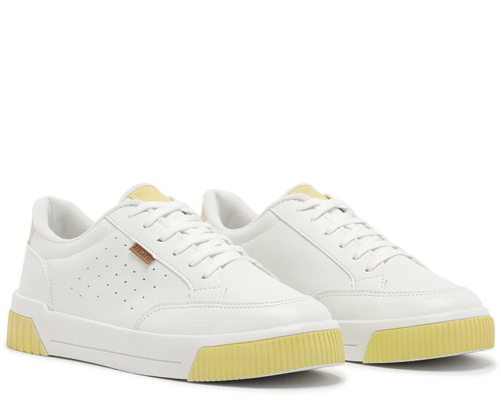 Tênis Branco E Anacapri Sola Vulcanizada Urban Furinhos Blush