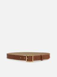 Cinto Marrom Arezzo Couro Médio Fivela Metal Tachas