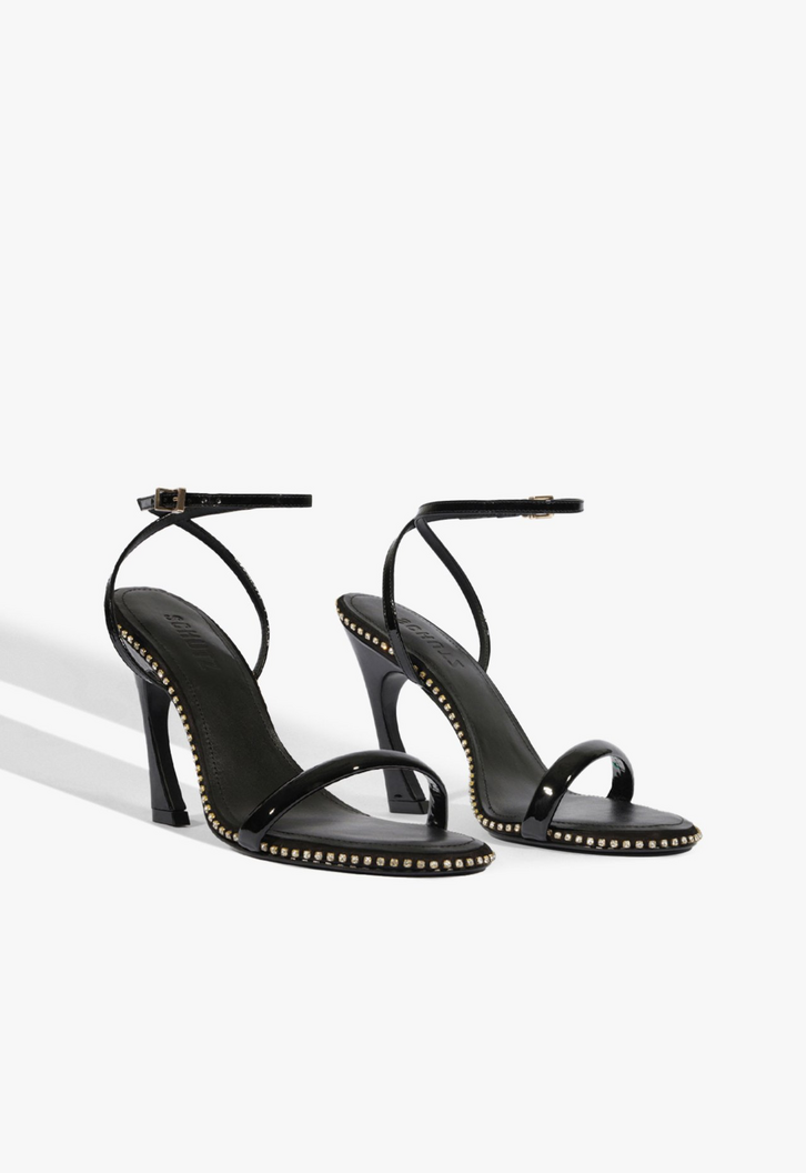 Sandália Lexi Glam Couro Preta | ZZ MALL