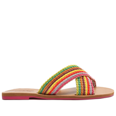 Rasteira Multicolorida Anacapri Cordão Tiras Cruzadas