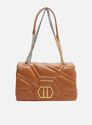 Bolsa Tiracolo Marrom Arezzo Couro Emma Média Longa