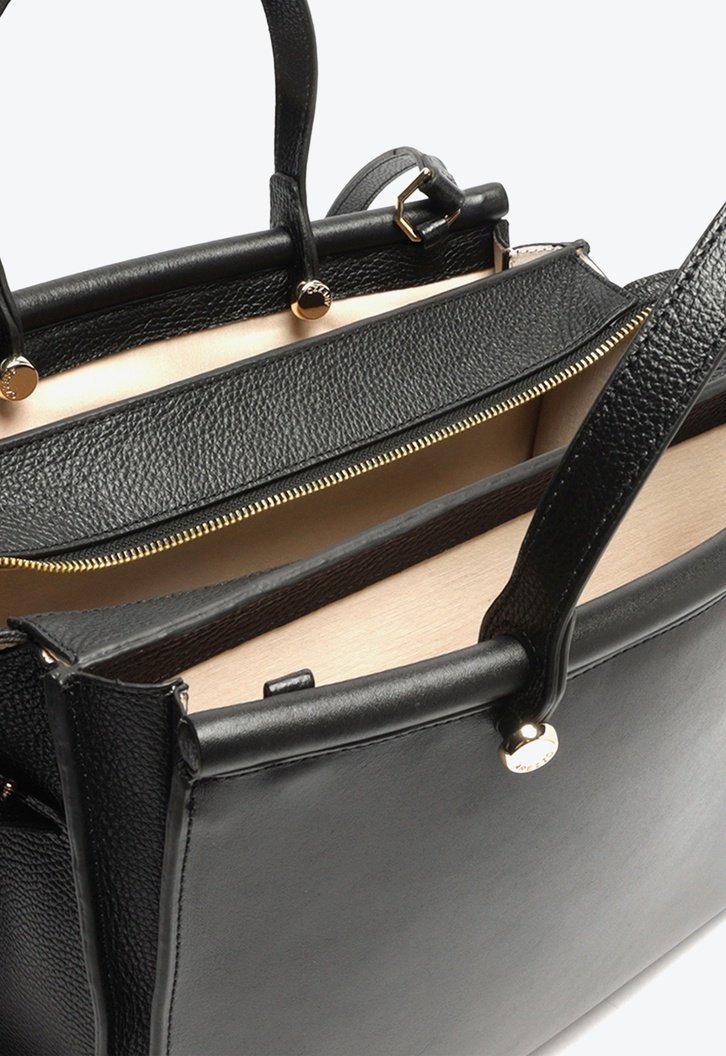 Bolsa Shopping Preta Arezzo Couro Hailey Grande