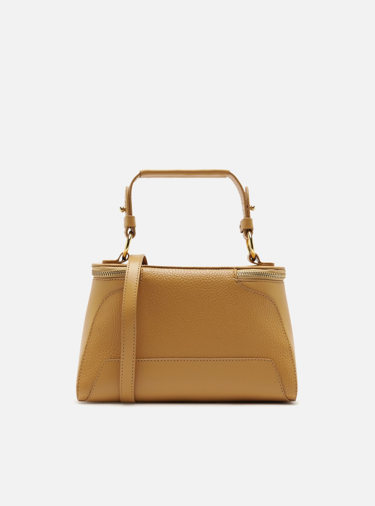 Bolsa Tiracolo Marrom Texturizada Média Zíper Duplo | ZZ MALL