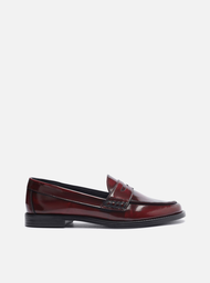 Mocassim Vermelho Arezzo Verniz Bico Redondo Tira