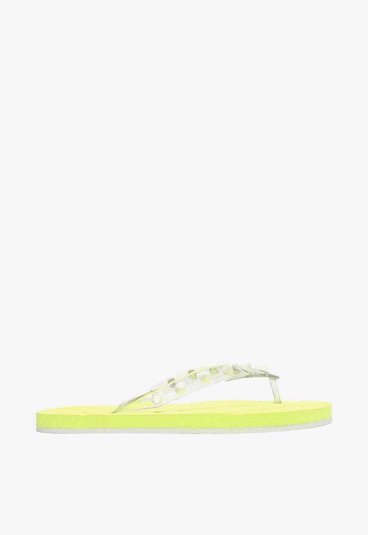 Chinelo De Dedo Amarelo Transparente Arezzo Tira