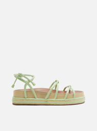 Sandália Papete Verde Arezzo Tiras