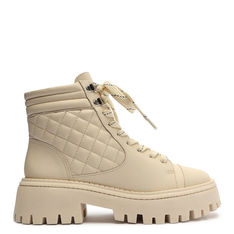 Coturno Off-White Arezzo Couro Tratorado Matelassê