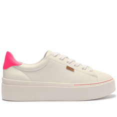Tênis Flatform Branco E Rosa Neon Anacapri Cool