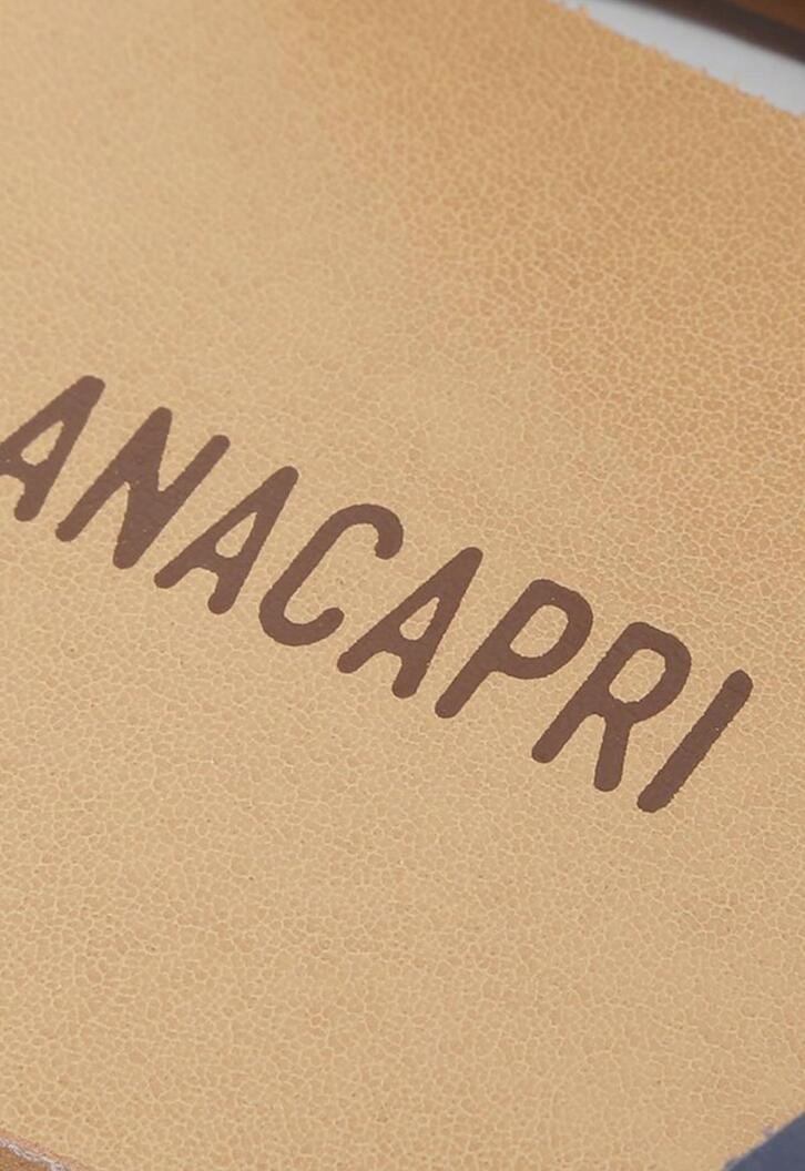 Rasteira Azul Navy Couro Tiras Cruzadas