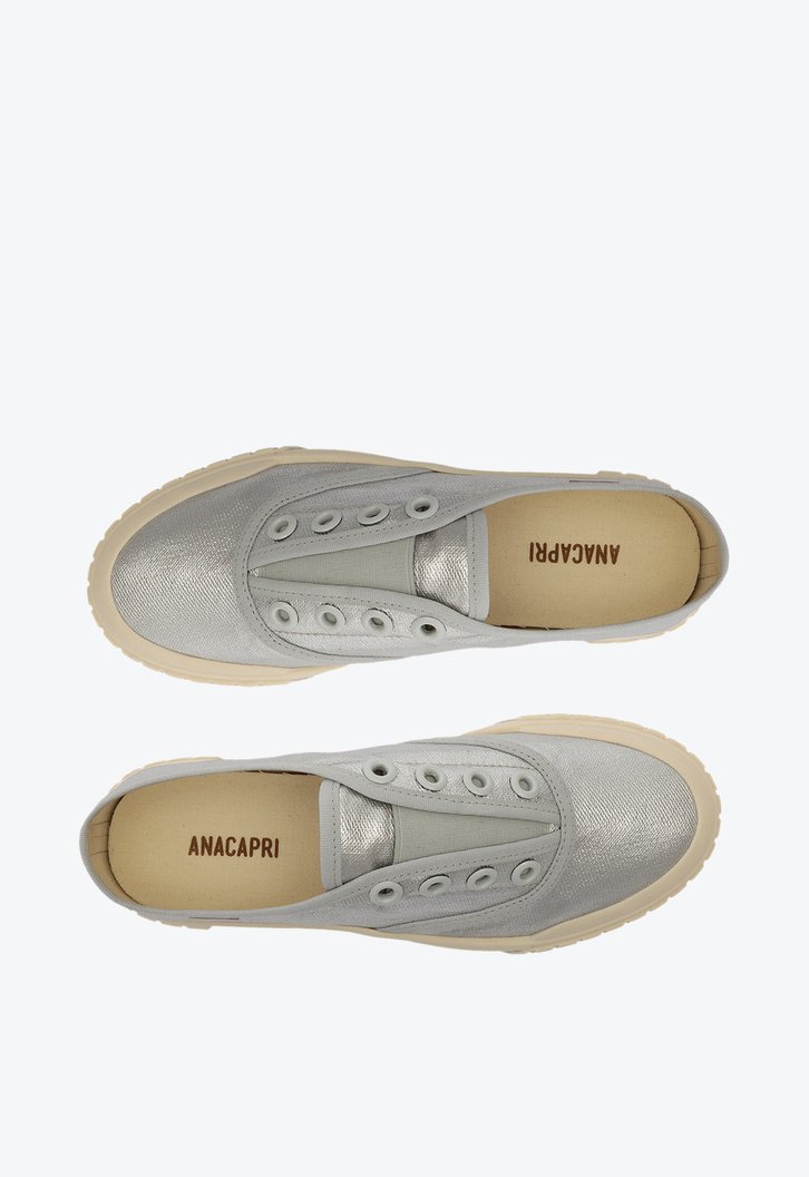 Tênis Slip On Prata Lona Alê
