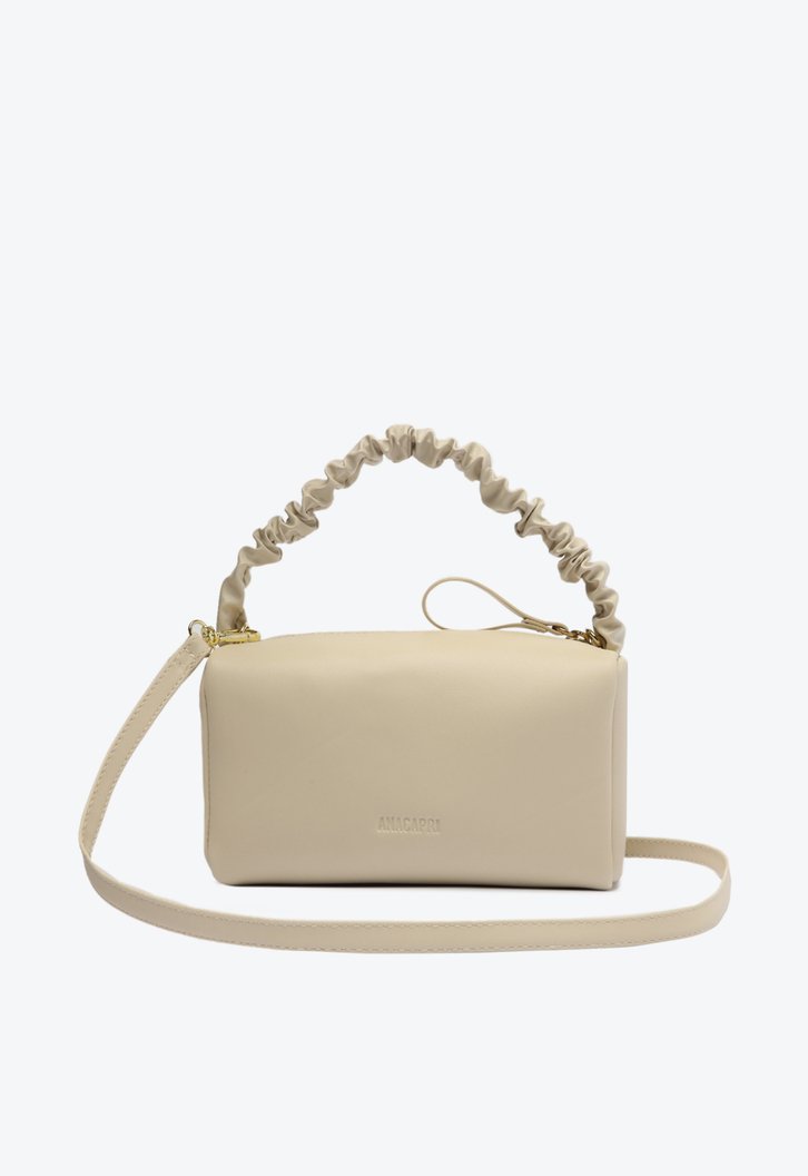 Bolsa Tiracolo Branca Redonda Alça Franzida Pequena