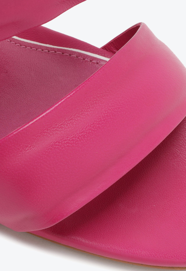 Sandália Mule Couro Rosa