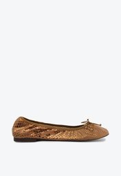 Sapatilha Bronze Anacapri Bico Quadrado Elástica