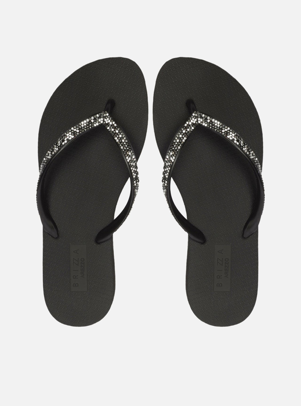 Chinelo De Dedo Preto Brizza Strass Essential