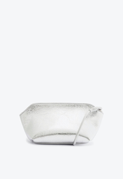 Bolsa Tiracolo Prateada Schutz Pequena Couro