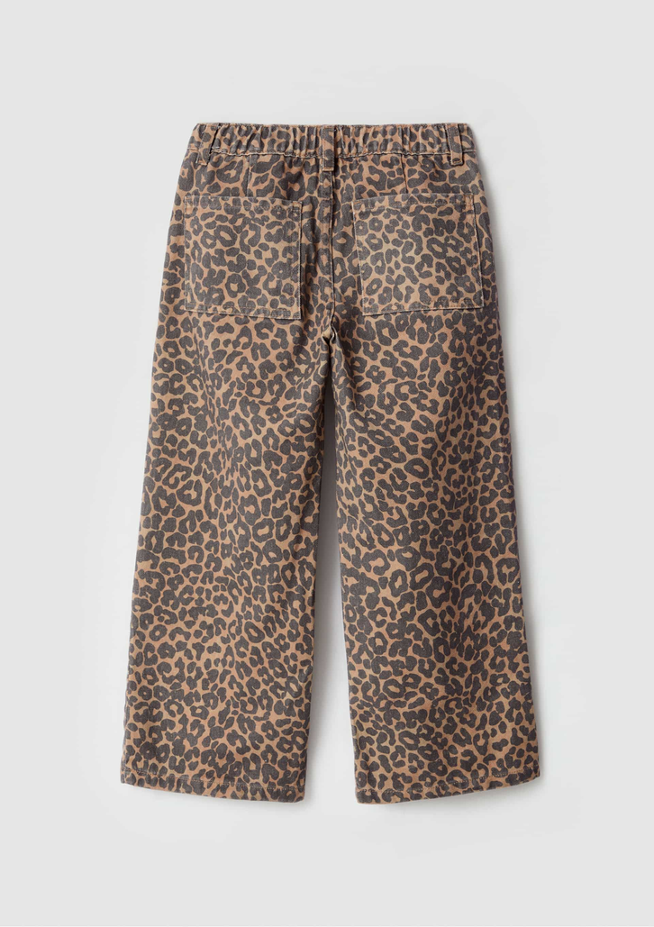 Calça Infantil Marrom Hering Em Sarja Animal Print