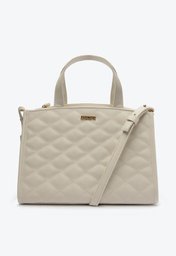 Bolsa Tote Branca Anacapri Média Matelassê Triangular