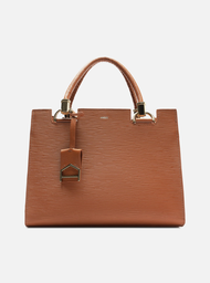 Bolsa Tote Marrom Arezzo Couro Abraccio Grande