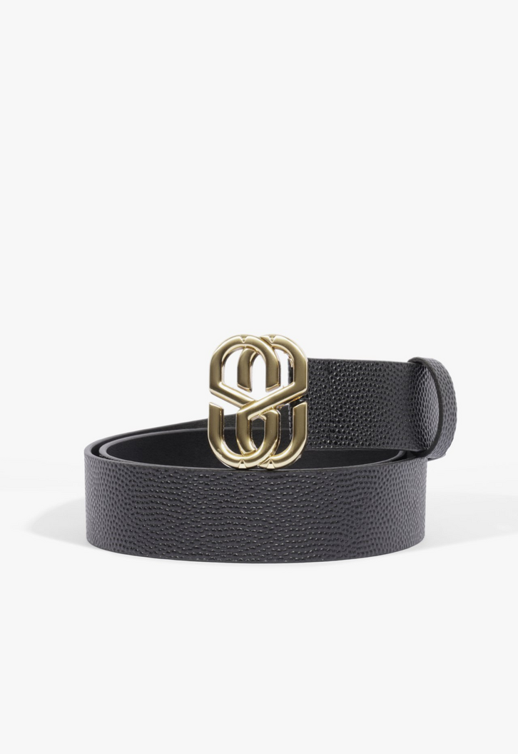 Cinto Schutz Emblem Couro Preto