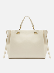 Bolsa Tote Branca Grande Detalhe Tiras