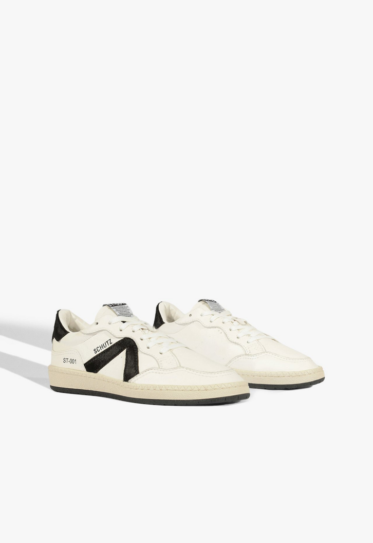 Tênis ST 001 Couro Predo e Branco | ZZ MALL