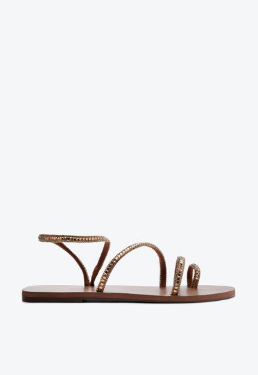 Sandália Bronze Anacapri Multitiras Cristais | ZZ MALL