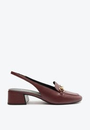Mocassim Roxo Anacapri Slingback Salto Bloco Bridão Amora
