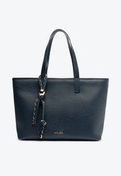 Bolsa Shopping Azul Anacapri Grande Cordão Entrelaçado