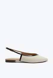 Sapatilha Branca Anacapri Slingback Detalhe Preto