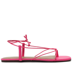 Sandália Rasteira Rosa Neon Anacapri Amarração Pop