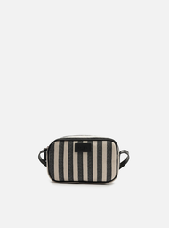 Bolsa Preta Listras Tiracolo Pequena